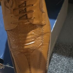 Giorgio Brutini Brown Croc-Embossed Oxfords